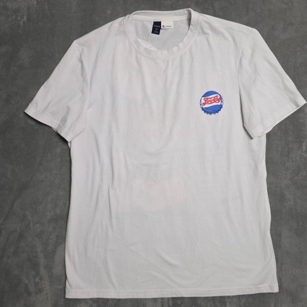 ROMWE‎ Pepsi-Cola T Shirt Men's M White Bright Graphic Front Back
